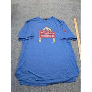 McDonald's Apparel Collection Shirt Mens Large Blue Retro Hamburgers Graphic Tee